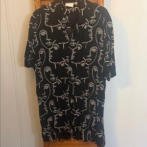 ASOS Black and White Abstract Face Shirt